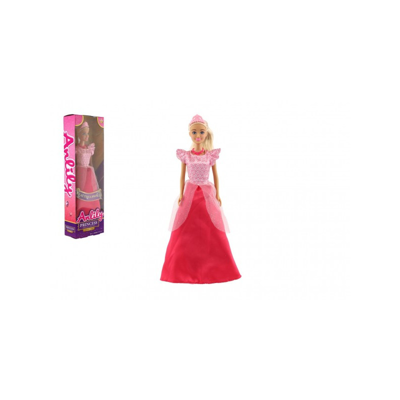Teddies Panenka princezna Anlily plast 28cm červená v krabici 10x32x5cm 00861434-XG