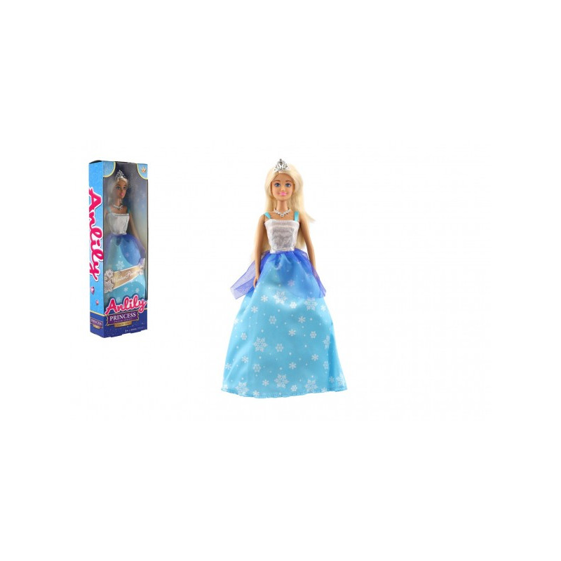 Teddies Panenka princezna Anlily plast 28cm modrá v krabici 10x32x5cm 00861435-XG