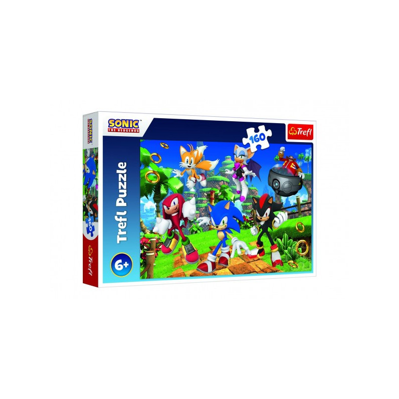 Trefl Puzzle Sonic a přátelé/Sonic The Hedgehog 41x27,5cm 160 dílků v krabici 29x19x4cm 89015421-XG