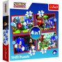 Puzzle 4v1 Sonic/Sonic The Hedgehog 28,5x20,5cm v krabici 28x28x6cm