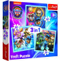 Puzzle 3v1 Mocná štěňata Tlapková patrola/Paw Patrol  20x19,5cm v krabici 28x28x6cm