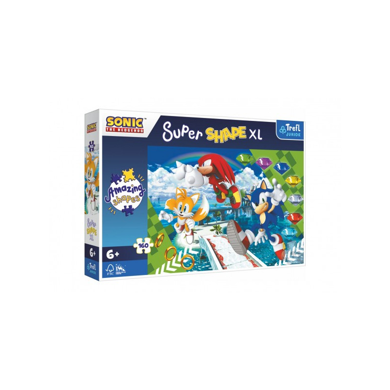 Trefl Puzzle Šťastný Sonic/Sonic The Hedgehog 160 XL Super Shape 60x40cm v krabici 40x27x6cm 89050038-XG
