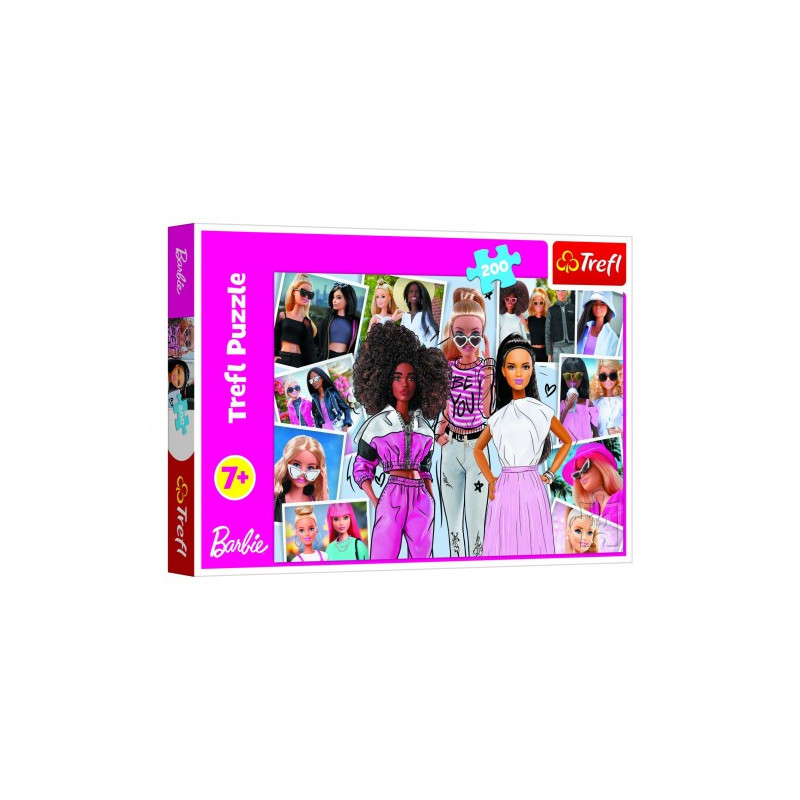 Trefl Puzzle Ve světě Barbie 200 dílků 48x34cm v krabici 33x23x4cm 89013301-XG