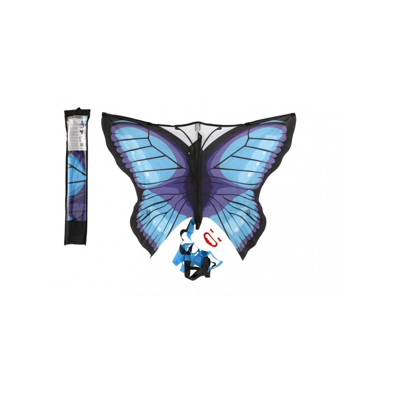 Teddies Drak létající motýl nylon 100x70cm v látkovém sáčku 11x58x2cm 00861398-XG