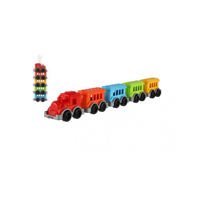 Teddies Lokomotiva/Vlak + 4 vagony plast v síťce 5x24x10cm 00880200-XG