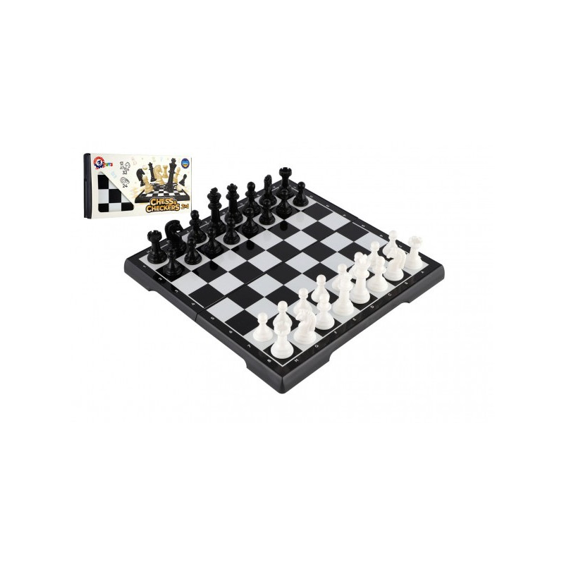 Teddies Šachy + dáma plast společenská hra v krabici 29x14,5x4cm 00880205-XG