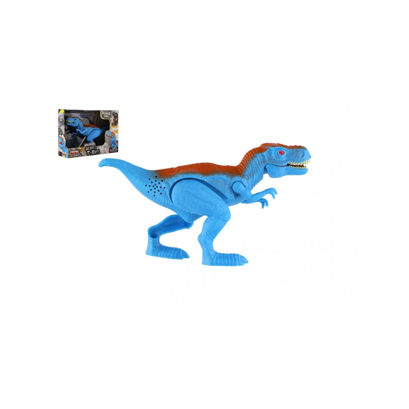 Teddies Dinosaurus T-Rex plast 18cm na baterie se zvukem se světlem v krabici 21x15x6,5cm 00665489-XG