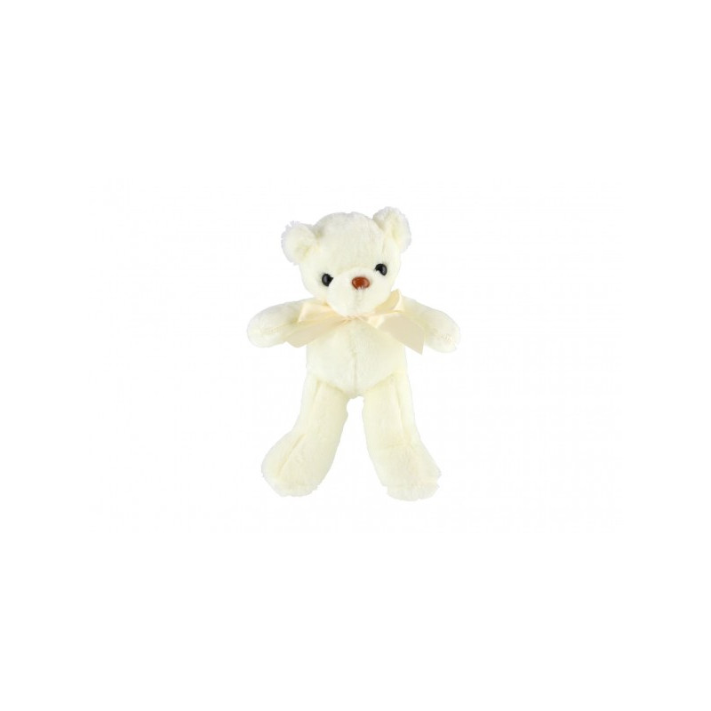 Teddies Medvěd/Medvídek s mašlí plyš 30cm bílý 00310081-XG