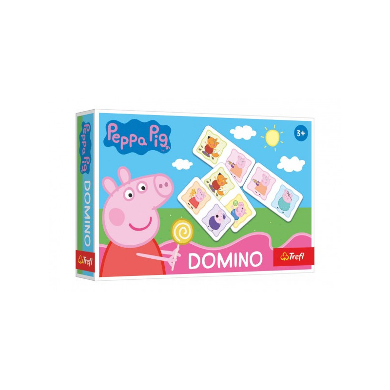 Trefl Domino papírové Prasátko Peppa/Peppa Pig 21 kartiček společenská hra v krabici 21x14x4cm 89002540-XG