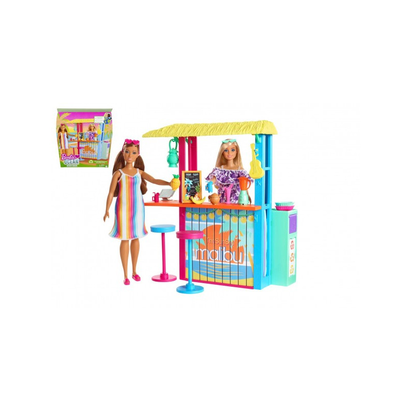 Barbie Love ocean - plážový bar s doplňky plast v krabici 28x33x7cm 12002523-XG