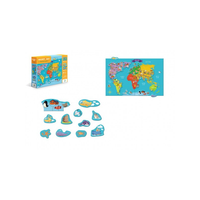 DODO Magnetická hra Mapa světa 145ks v krabici 37,5x29,5x6,5cm 56400017-XG