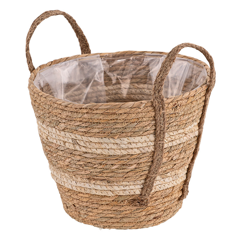 DEMA Pletený košík z mořské trávy s fólií 30 cm Seasons 39038D