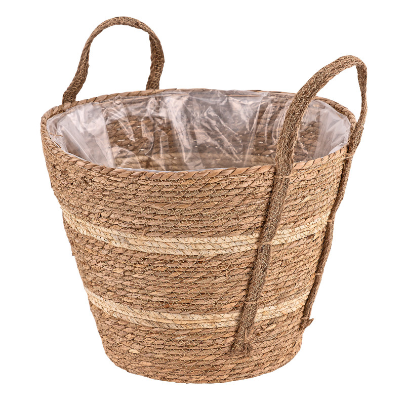 DEMA Pletený košík z mořské trávy s fólií 40 cm Seasons 39039D