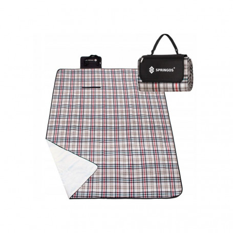 Pikniková deka 180x150 cm, tmavě béžová SPRINGOS FLANNEL