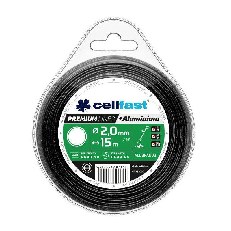 Cellfast Žací lanko kulaté PREMIUM + hliníkové částice 2,0mm x 15m 35-032-CF