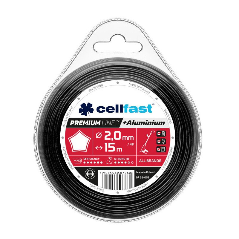 Cellfast Žací lanko hvězda PREMIUM + hliníkové částice 2,4mm x 15m 35-053-CF
