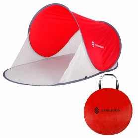 Samorozkládací plážový stan SPRINGOS TRAMP červeno-šedý