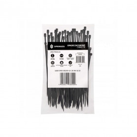 Plastové stahovací pásky 200x4,8 mm, 100ks, černé SPRINGOS SA0009