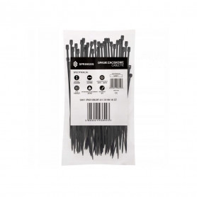 Plastové stahovací pásky 250x4,8 mm, 100ks, černé SPRINGOS SA0011