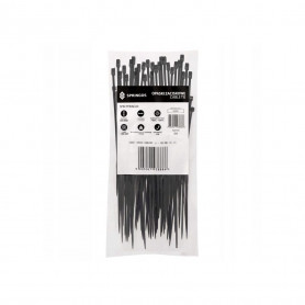 Plastové stahovací pásky 300x4,8 mm, 100ks, černé SPRINGOS SA0013