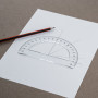 Japonský půlkruhový úhloměr SHINWA z čirého akrylátu 180° - průměr 150 mm