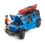 Terénní auto Jeep Wrangler Rubicon Unlimited s kajakem a figurkou 1:16 02529