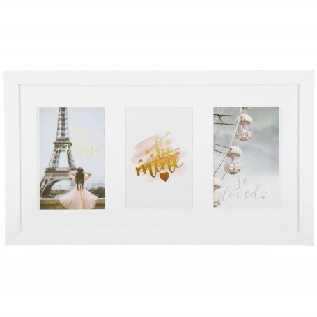 Fotorámeček na 3 fotky, 43x25 cm, bílý SPRINGOS PF0025