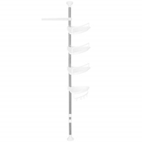 Teleskopická rohová polička do koupelny, bílá SPRINGOS HA5176