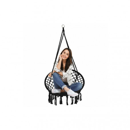 Houpací křeslo 80 cm, černé SPRINGOS NATALI