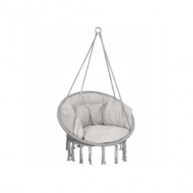 Houpací křeslo s polštářem 80 cm, šedé SPRINGOS EVELINE