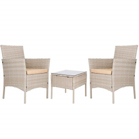 Ratanový set zahradního nábytku, béžový SPRINGOS ALABAMA 2