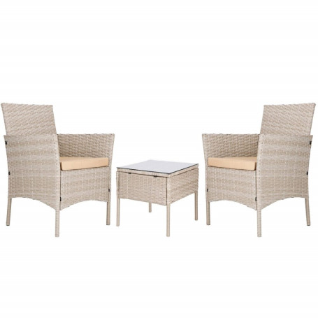 Ratanový set zahradního nábytku, béžový SPRINGOS ALABAMA 2