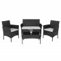 Ratanový set zahradního nábytku, černý SPRINGOS ALABAMA 4