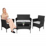 Ratanový set zahradního nábytku, černý SPRINGOS ALABAMA 4