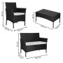 Ratanový set zahradního nábytku, černý SPRINGOS ALABAMA 4