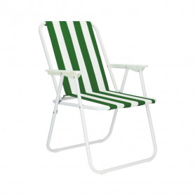 Zahradní křeslo SPRINGOS MALAGA zeleno-bílé pruhy