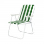 Zahradní křeslo SPRINGOS MALAGA zeleno-bílé pruhy