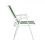 Zahradní křeslo SPRINGOS MALAGA zeleno-bílé pruhy
