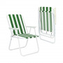 Zahradní křeslo SPRINGOS MALAGA zeleno-bílé pruhy