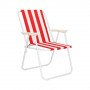 Zahradní křeslo SPRINGOS MALAGA červeno-bílé pruhy