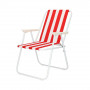 Zahradní křeslo SPRINGOS MALAGA červeno-bílé pruhy