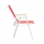 Zahradní křeslo SPRINGOS MALAGA červeno-bílé pruhy
