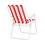 Zahradní křeslo SPRINGOS MALAGA červeno-bílé pruhy