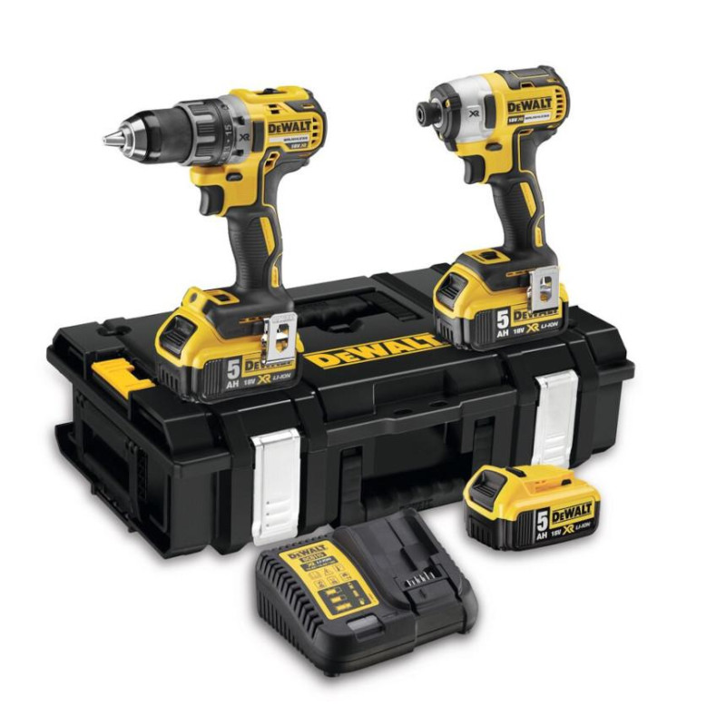 DeWalt Aku KOMBO sada příklepové vrtačky DCD796 a rázového utahováku DCF887 18 V XR 3x 5,0 Ah DCK266P3