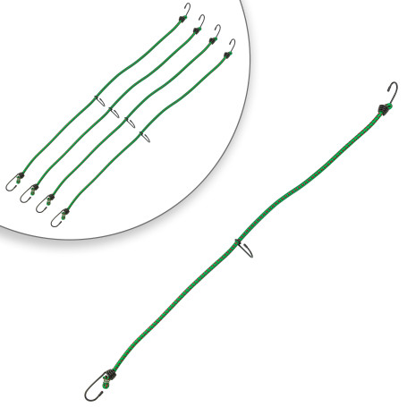 Napínáky na plachtu se 3 háčky, 800x8 mm, 4 ks