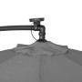 Zahradní slunečník s led osvětlením 290 cm, šedý SPRINGOS ATENA GU0046