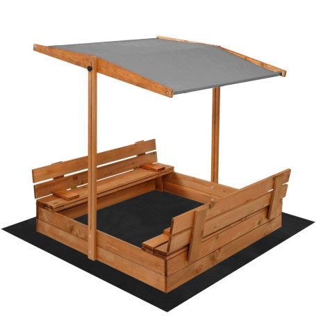 Dětské pískoviště se stříškou 120x120 cm SPRINGOS + plachta a podložka