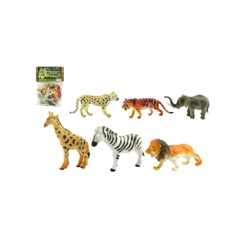 Teddies Zvířátka safari ZOO 6ks plast 10cm v sáčku 00311280-XG