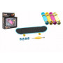 Skateboard prstový šroubovací plast 9cm s doplňky 4 barvy v krabičce 14x14x4cm