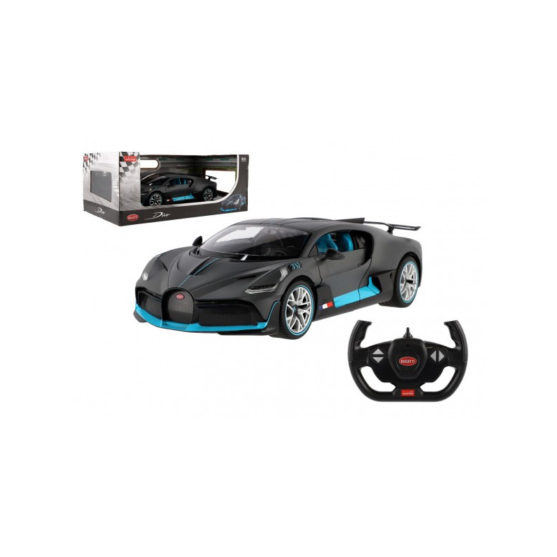 Teddies Auto RC Buggatti Divo RASTAR šedé plast 32cm 2,4GHz na dálk. ovládání na baterie v krabici 43x18cm 00850607-XG